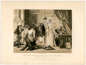 Lady Jane Greys Widerwillen, die Krone anzunehmen, 19. Jahrhundert