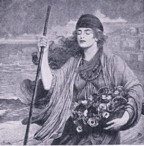 Nydia, das blinde Mädchen von Pompeji, Illustration aus The Worlds Library of Best Books, ca. 1940 von Herbert Gustave Schmalz