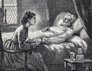 Eine Tochter am Sterbebett ihrer Mutter