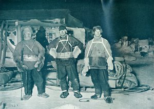 Bowers, Wilson und Cherry-Garrard kurz vor der Abreise nach Cape Crozier, 27. Juni 1911, 1913