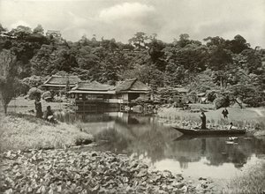 Das Ha-Kei-Tei Gasthaus und Garten in Hikone, 1910 von Herbert Ponting