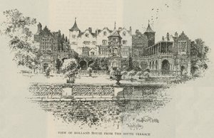 Ansicht von Holland House von der Südterrasse von Herbert Railton