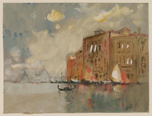 Auf dem Canal Grande mit Santa Maria della Salute in der Ferne von Hercules Brabazon Brabazon