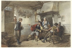 Einige Männer und ein Soldat in einer Herberge von Herman Frederik Carel ten Kate