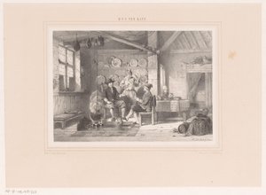 Interieur mit drei Männern am Kamin von Herman Frederik Carel ten Kate