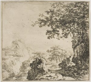 Gebirgslandschaft mit einer Straße, aus der Serie Landschaftsset