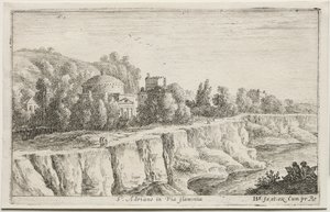 Diverse Ansichten in und um Rom: St. Adriano in der Via Flaminia, 1653 von Herman van Swanevelt