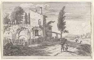 Gasthaus in den Ruinen des Kaiserpalastes von Herman van Swanevelt