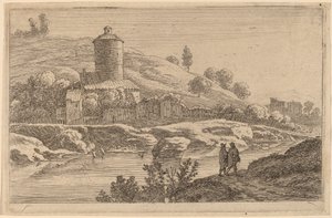 Runder Turm in der Nähe des Tiber von Herman van Swanevelt