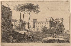 Ansicht der Kirche "Quattro Santi Coronati" von Herman van Swanevelt