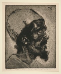 Männlicher Kopf (eines blinden Mannes?) im Profil von Hermann Struck