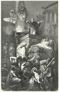 Augustus hält die Rede bei der Beerdigung seines Neffen Marcellus, 23 v. Chr. von Hermann Vogel
