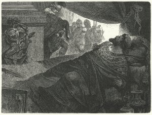 Mithridates VI. von Pontus versucht, Selbstmord durch Gift zu begehen, 63 v. Chr. von Hermann Vogel