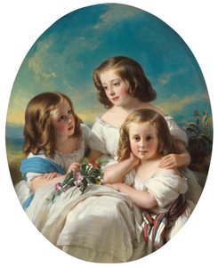 Drei junge Mädchen der Familie Chateaubourg, 1850