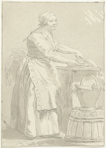Frau beim Fischeputzen