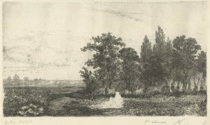 Mann und Frau an einem Bach am Waldrand