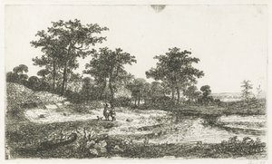 Zwei Jäger an einem Teich von Hermanus Jan Hendrik van Rijkelijkhuysen