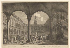 Ansicht des Innenhofs der Börse von Hendrik de Keyser von Hermanus Petrus Schouten (possibly)