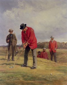 George Glennie puttet in Blackheath mit Putting Cleek, 1881