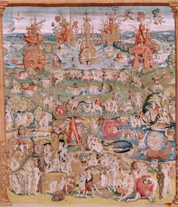 Flämischer Wandteppich. Serie Vier Wandteppiche nach Hieronymus Bosch. Der Garten der Lüste. Vor 1560.