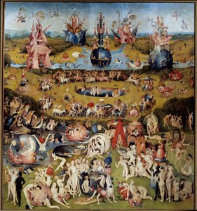 Der Garten der Lüste. Mitteltafel: Die Liebenden genießen die Früchte von Hieronymus Bosch