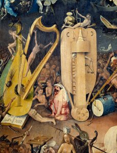 Die Hölle Detail des rechten Teils des Triptychons „Der Garten der Lüste“ von Hieronymus Bosch (1450-1516)