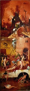 Der Heuwagen-Triptychon: Höllische Konstruktionen. Rechtes Innenpanel.