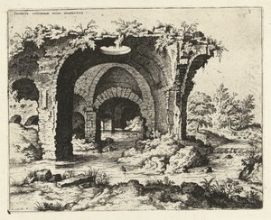 Ansicht einer Ruine in Rom von Hieronymus Cock