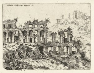 Ansicht des Kolosseums und des Palatin