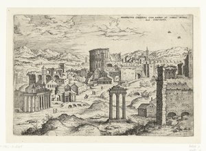 Ansicht des Forum Romanum von Hieronymus Cock