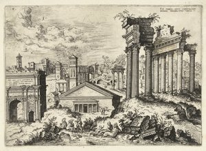 Ansicht des Forum Romanum vom Kapitol von Hieronymus Cock