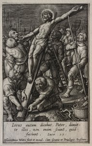 Die Passion: Christus wird gekreuzigt von Hieronymus or Jerome Wierix