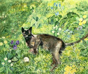 Golfende Katze von Hilary Jones