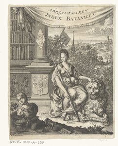 Titelseite für Index Batavicus, oder Namensverzeichnis der Batavischen und Holländischen Schriftsteller