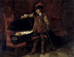 Oliver Cromwell (1599-1658) öffnet den Sarg von Charles I (1600-49) 1831