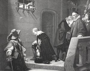Lord Strafford auf dem Weg zur Hinrichtung, graviert von A.H. Payne von Hippolyte Delaroche