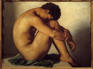 Studie eines nackten jungen Mannes von Hippolyte Flandrin
