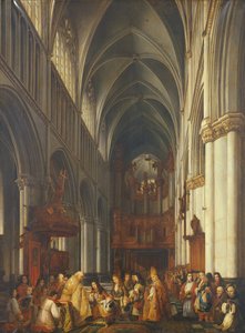 Einzug von Ludwig XIV. in die Kathedrale von Saint-Omer, 1839 von Hippolyte Joseph Cuvelier