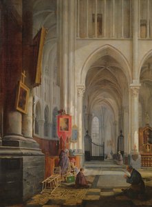 Innenraum der Kathedrale von St. Omer, 1836 von Hippolyte Joseph Cuvelier