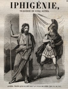 Iphigenie Tragödie von Jean Racine - Gravur in „Oeuvres de Jean Racine“ illustriert von Pauquet und mit einer Notiz von Emile de La Bédollière - 1851. von Hippolyte Louis Pauquet