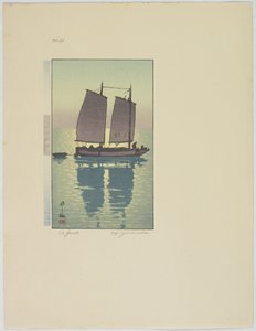 Eine Dschunke, Platte Nr. 4, spätes 19. bis mittleres 20. Jahrhundert von Hiroshi Yoshida