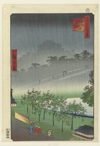 Abendregen in der Paulownia-Schlucht in Akasaka von Hiroshige (II) , Utagawa
