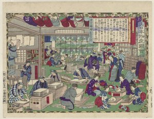 Eine Darstellung der Fächerproduktion in Tokio