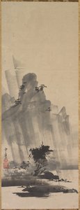 Berg und Fluss im Sturm von Hirowatari Setsuzan