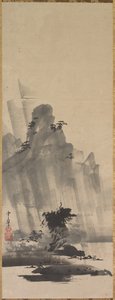 Berg und Fluss im Sturm, erste Hälfte des 17. Jahrhunderts von Hirowatari Setsuzan