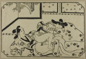 Ein Blatt aus einem Shunga-Album von Hishikawa Moronobu
