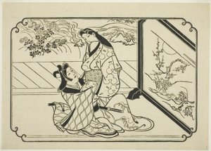 Hinter dem Bildschirm von Hishikawa Moronobu