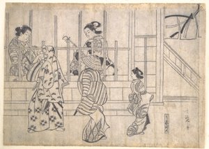 Straßenszene in Yoshiwara von Hishikawa Moronobu