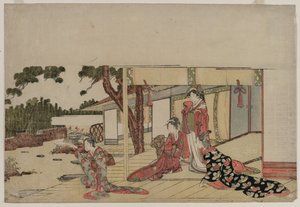 Frauen auf einer Veranda, ca. 1800