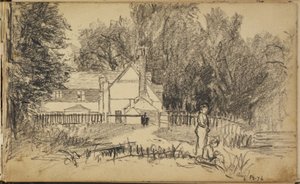 Haus und zwei Figuren von Homer Dodge Martin